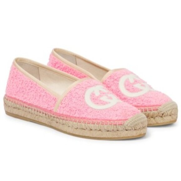 Gucci Pilar Interlocking G Terry Espadrilles In Pink - Picture 2 of 8